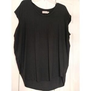 Nation LTD Womens Short Sleeve Oversized Longline Tee Shirt Black Cotton  Small